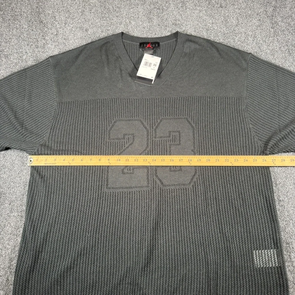 Air Jordan Knit Jersey Top‎ Mens Size XXL Off-Noir Dark Smoke Shirt Short Sleeve
